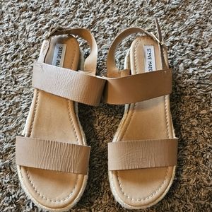 Camel Caramel Tan Steve Madden Cork Wedge Sandals Women's Size 8.5